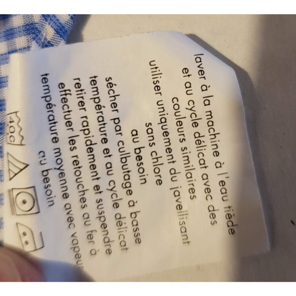 Mens Calvin Klein Size 16.5 Slim Fit Button Down Blue Checked Long Sleeved Shirt - Picture 9 of 9